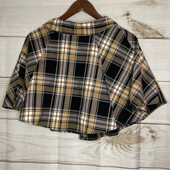 Urban Outfitters Y2K Mini Skirt Small Brown Plaid Schoolgirl Academia Pleated - Picture 2 of 8